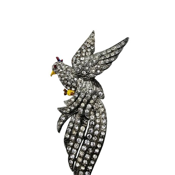 Beautiful Older Pot Metal Paste Dimensional Bird Brooch (A8591) - Picture 2 of 7